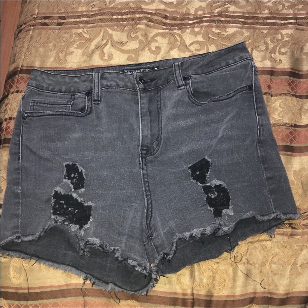 Blackheart distressed high waisted jean shorts